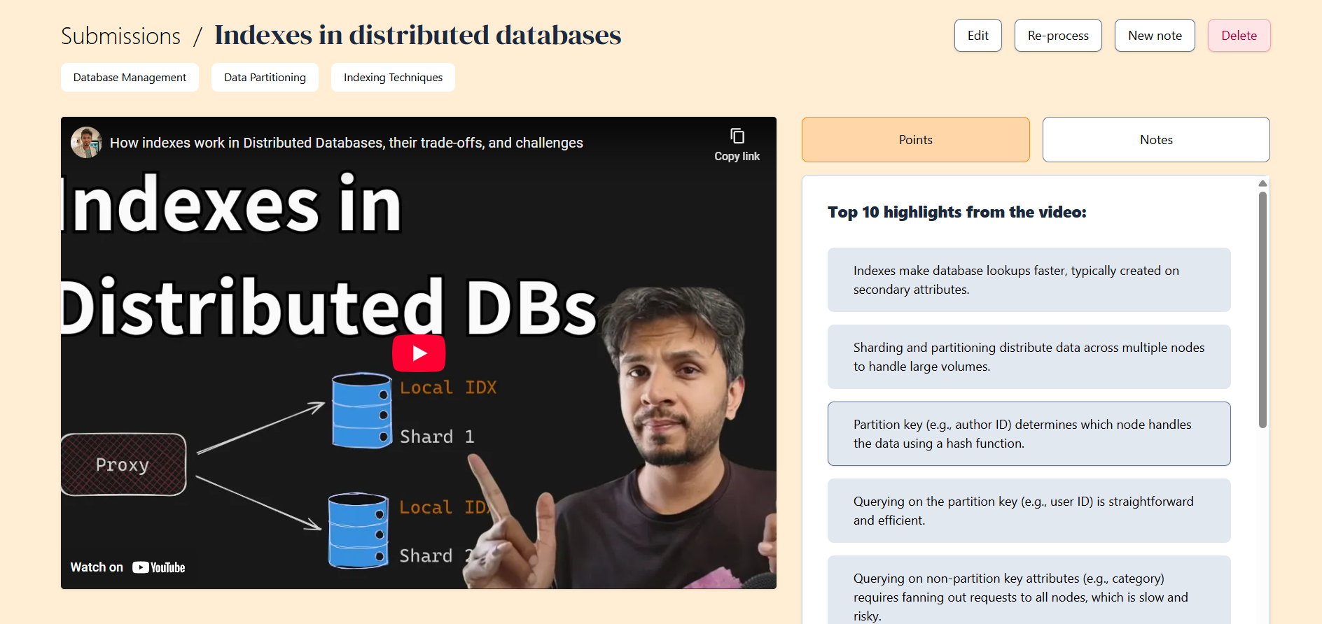 Indexes in Distributed databases